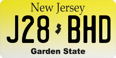 NJ license plate J28BHD