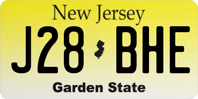 NJ license plate J28BHE