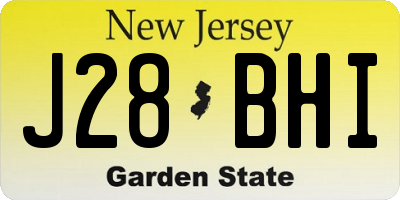 NJ license plate J28BHI