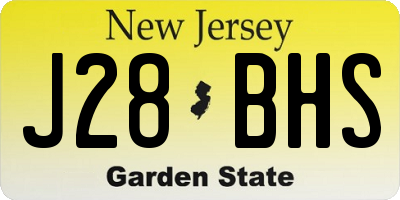 NJ license plate J28BHS