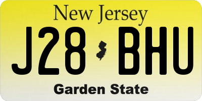 NJ license plate J28BHU