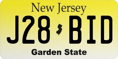 NJ license plate J28BID