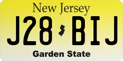NJ license plate J28BIJ