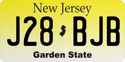 NJ license plate J28BJB