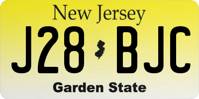 NJ license plate J28BJC