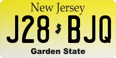 NJ license plate J28BJQ