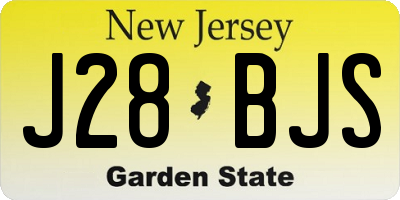 NJ license plate J28BJS