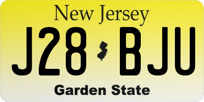NJ license plate J28BJU