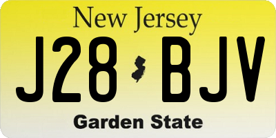 NJ license plate J28BJV