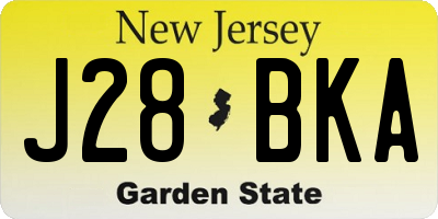 NJ license plate J28BKA