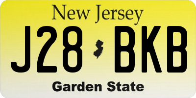 NJ license plate J28BKB