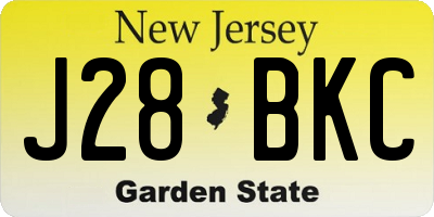 NJ license plate J28BKC