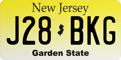 NJ license plate J28BKG