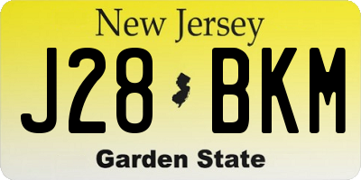 NJ license plate J28BKM