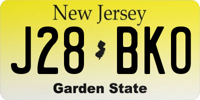 NJ license plate J28BKO