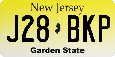 NJ license plate J28BKP