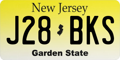 NJ license plate J28BKS