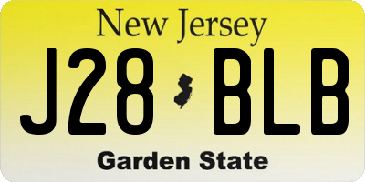 NJ license plate J28BLB