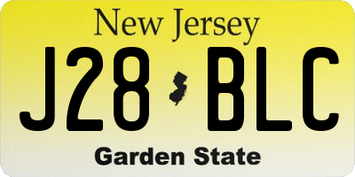 NJ license plate J28BLC