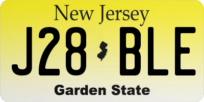 NJ license plate J28BLE