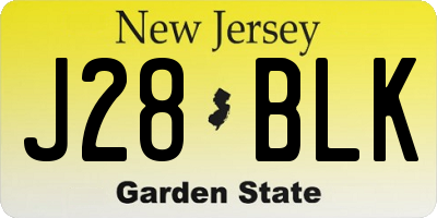 NJ license plate J28BLK