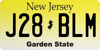 NJ license plate J28BLM