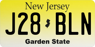 NJ license plate J28BLN