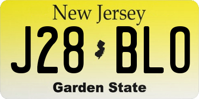 NJ license plate J28BLO