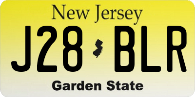NJ license plate J28BLR