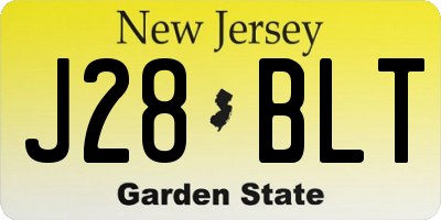 NJ license plate J28BLT