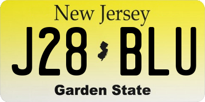 NJ license plate J28BLU