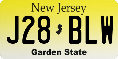 NJ license plate J28BLW