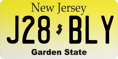 NJ license plate J28BLY