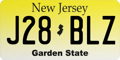 NJ license plate J28BLZ