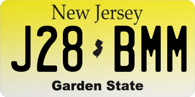NJ license plate J28BMM