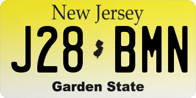 NJ license plate J28BMN