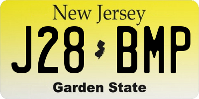NJ license plate J28BMP