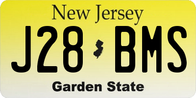 NJ license plate J28BMS