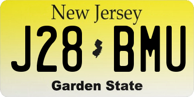 NJ license plate J28BMU