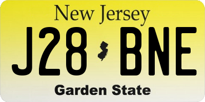 NJ license plate J28BNE
