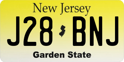NJ license plate J28BNJ