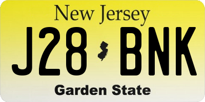 NJ license plate J28BNK