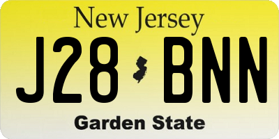 NJ license plate J28BNN