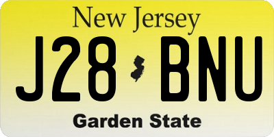 NJ license plate J28BNU