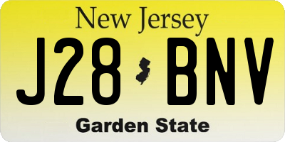 NJ license plate J28BNV