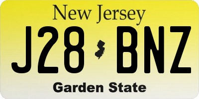 NJ license plate J28BNZ
