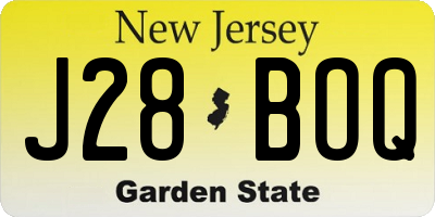 NJ license plate J28BOQ