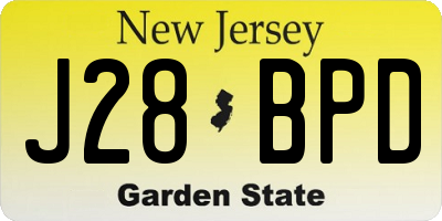 NJ license plate J28BPD