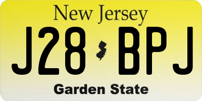NJ license plate J28BPJ