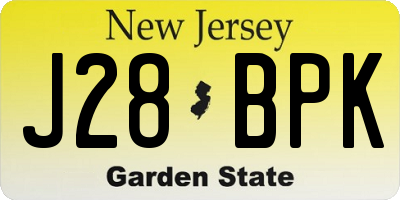 NJ license plate J28BPK